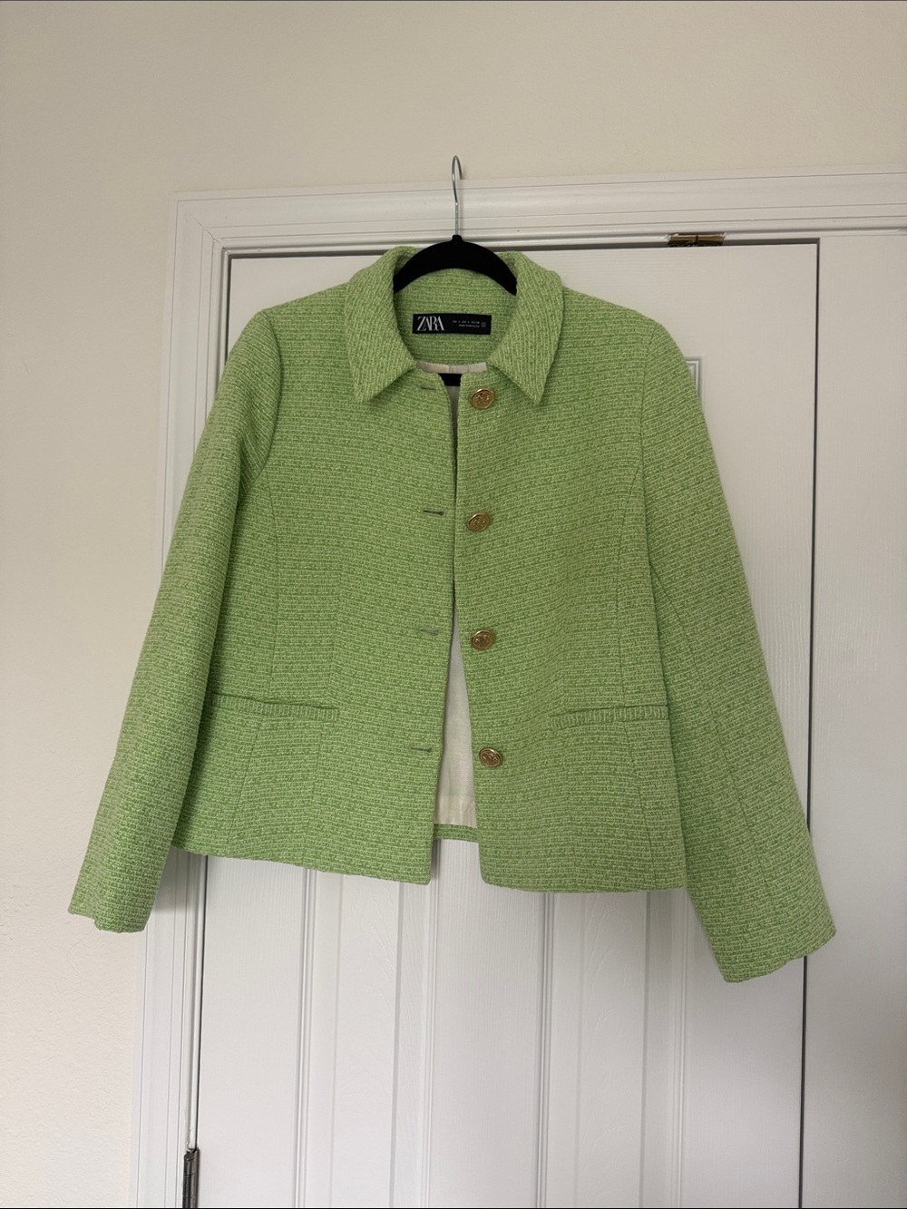 Zara Green Tweed Jacket